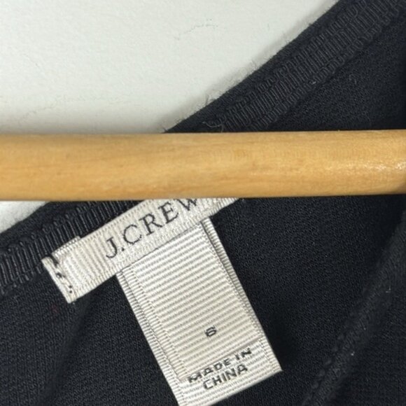 J. Crew Black V-Neck A-Line Midi Dress Size 6 - Picture 3 of 6